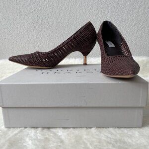 Gabriela Hearst Andres Woven Leather Pumps in Chocolate, size IT41 US 11